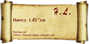 Hancz Léna névjegykártya